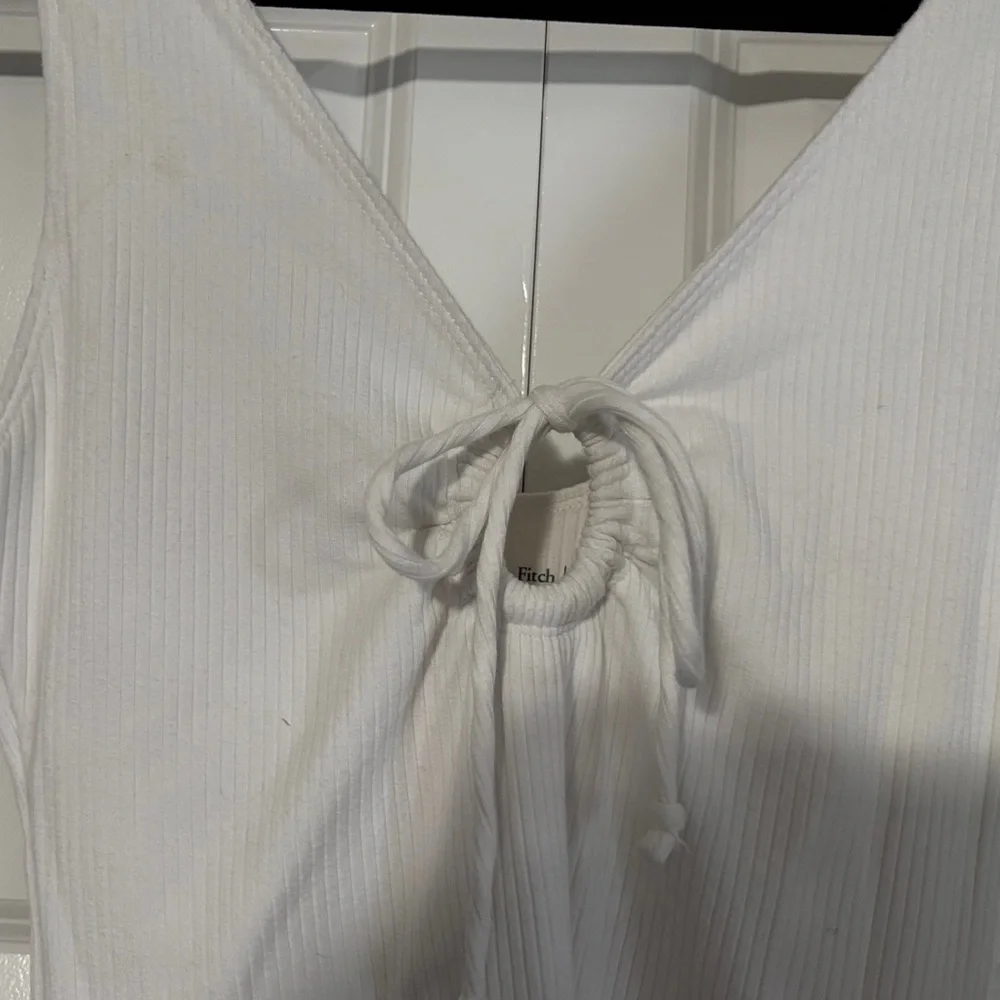 NWT Abercrombie & Fitch White Ribbed Bodysuit - Picture 2 of 6